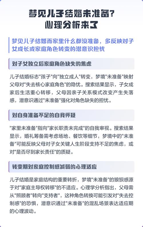 梦见儿子要结婚家里却什么都没准备，这是怎么回事呢？