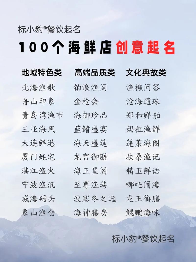 有哪些创意十足的海鲜餐厅名字推荐？