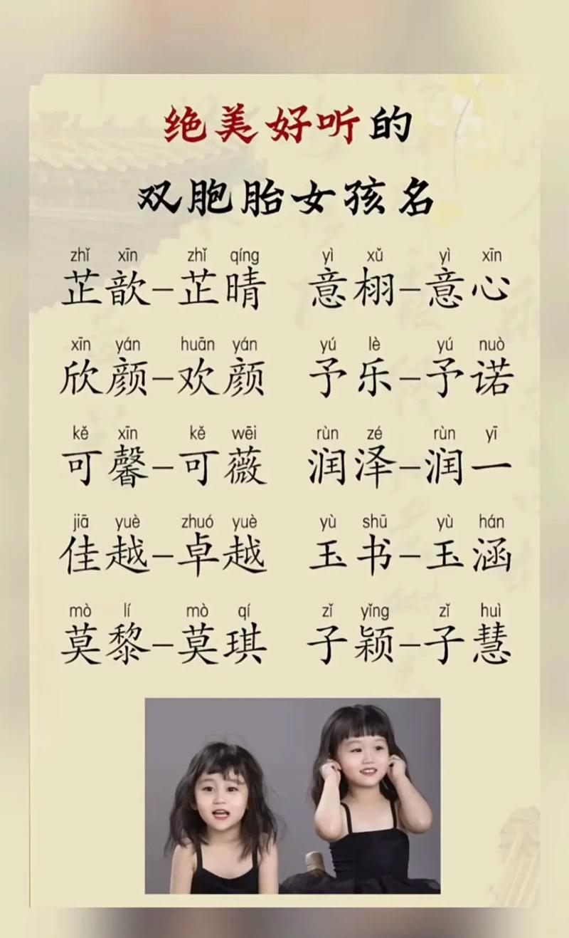 有哪些富有诗意的双胞胎女孩名字推荐？