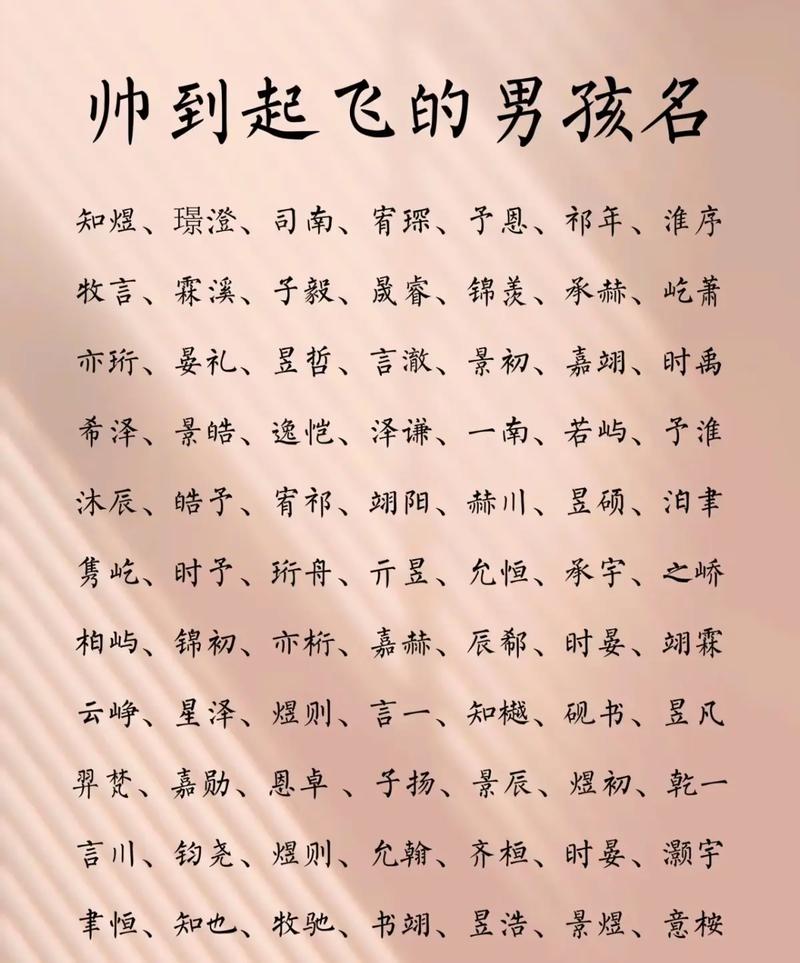 有哪些好听的男孩名字可以取？