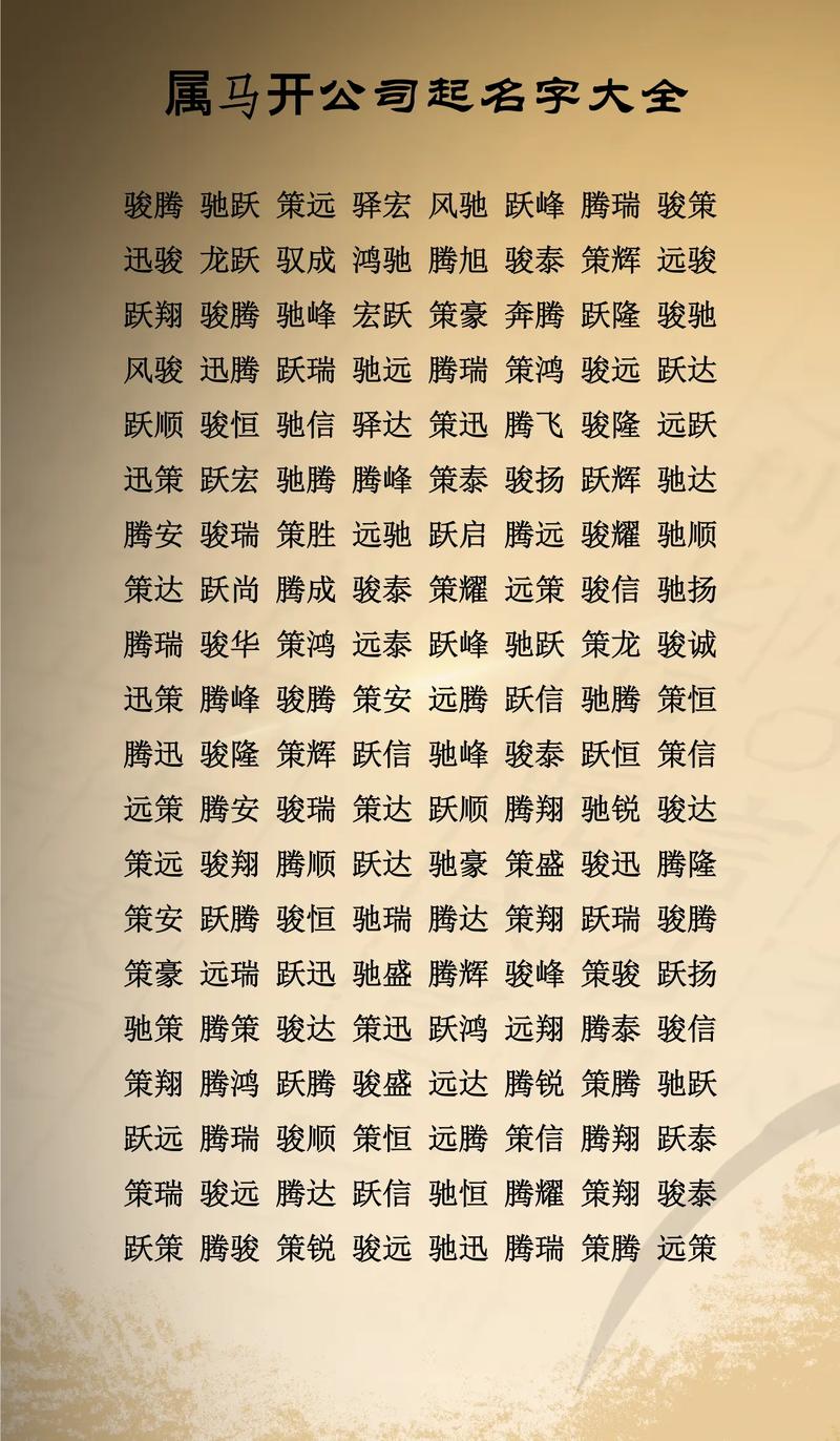 属马人开马主题店，取个什么名字好呢？