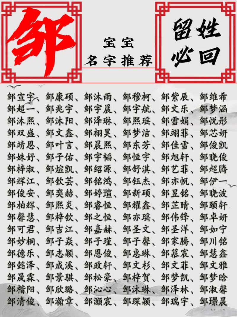 邹姓帅气有诗意的名字2021，有没有推荐？