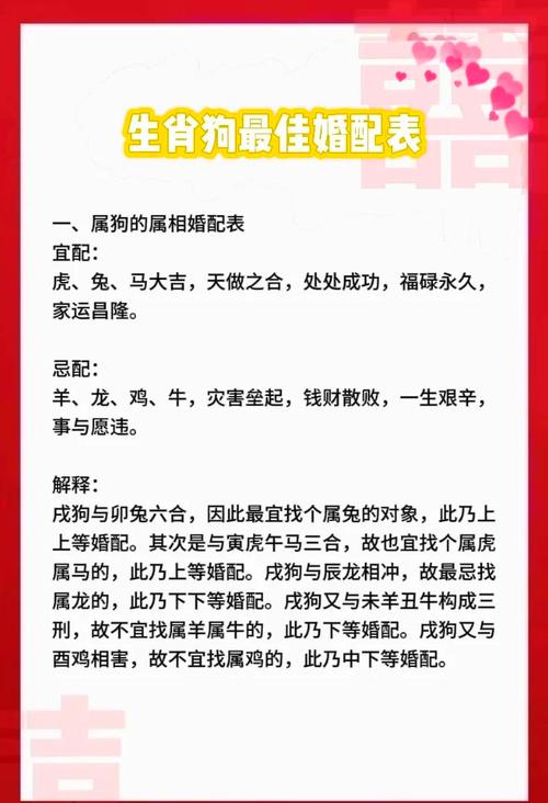 94年属狗的人蕞佳婚配对象是谁？婚配表上者阝有哪些推荐？