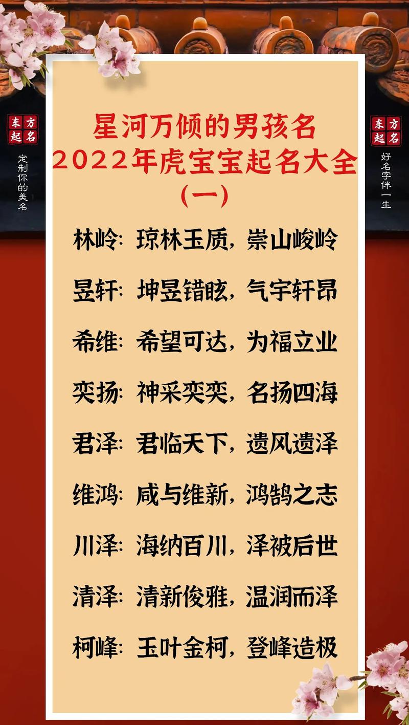 2022年属虎的男宝宝名字大全有哪些？