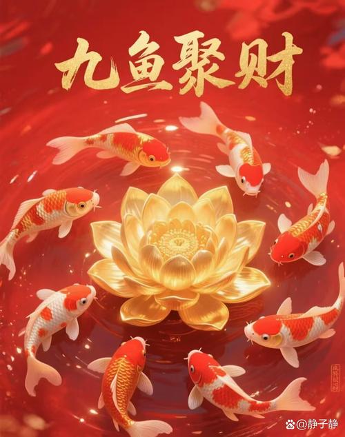 九条鱼寓意长久吉祥,这难道不是最美好的祝福吗?