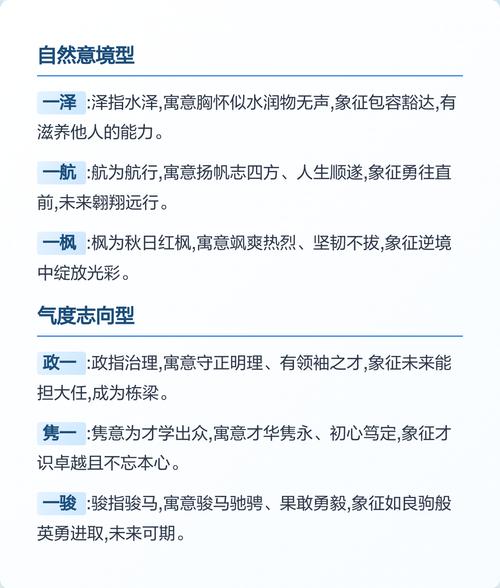 有哪些带一字的男孩名字寓意深刻？
