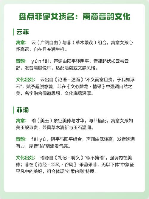菲字五行属什么寓意美好的女孩名字有哪些？