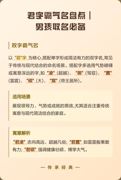有哪些带君字的男孩名字寓意好，推荐一些名字及其含义？
