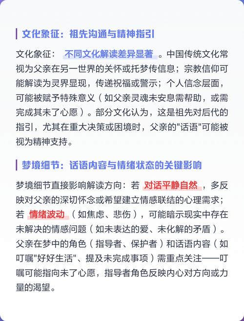 梦见与已故父亲交谈，这预示着什么含义？