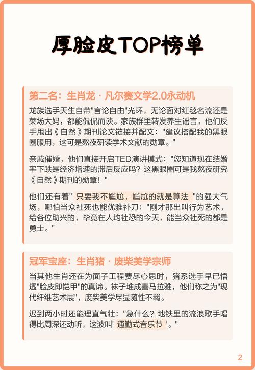 哪个生肖以厚脸皮著称，在十二生肖中脸皮最厚的是哪个？