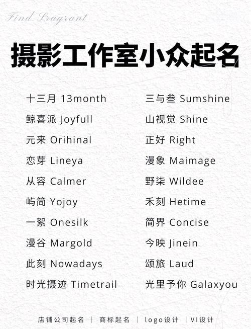 有没有文艺又有寓意的摄影工作室名字推荐？
