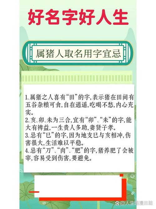 属猪人取名时有哪些字是不宜使用的？