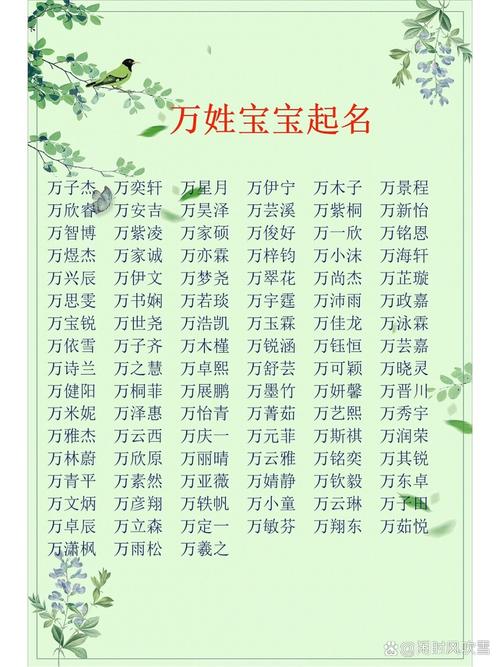 有哪些好听又稀少的男孩名字，姓万的男孩子叫什么名字好听？