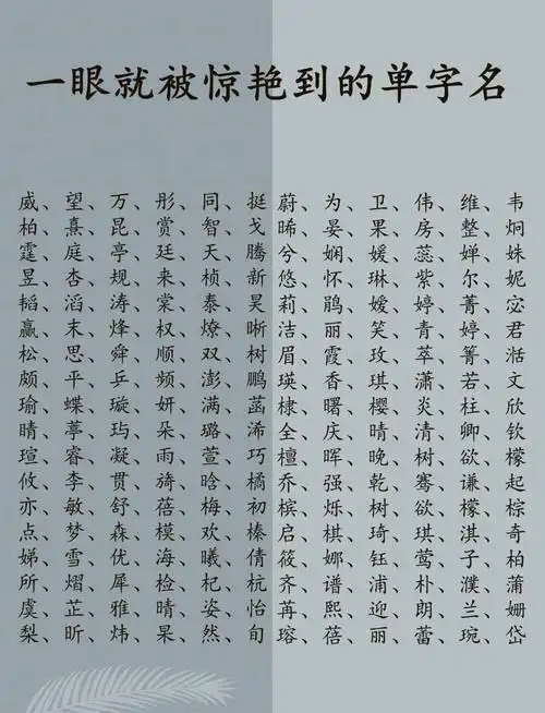 有哪些单字独特少见的女孩名字，听起来冷门又稀奇？