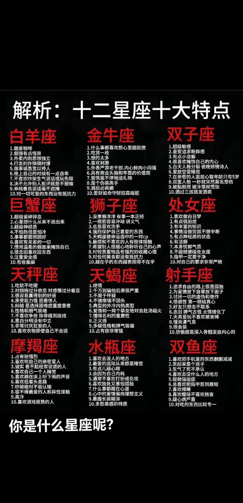 哪些星座作品能了解十二星座的个性特点？