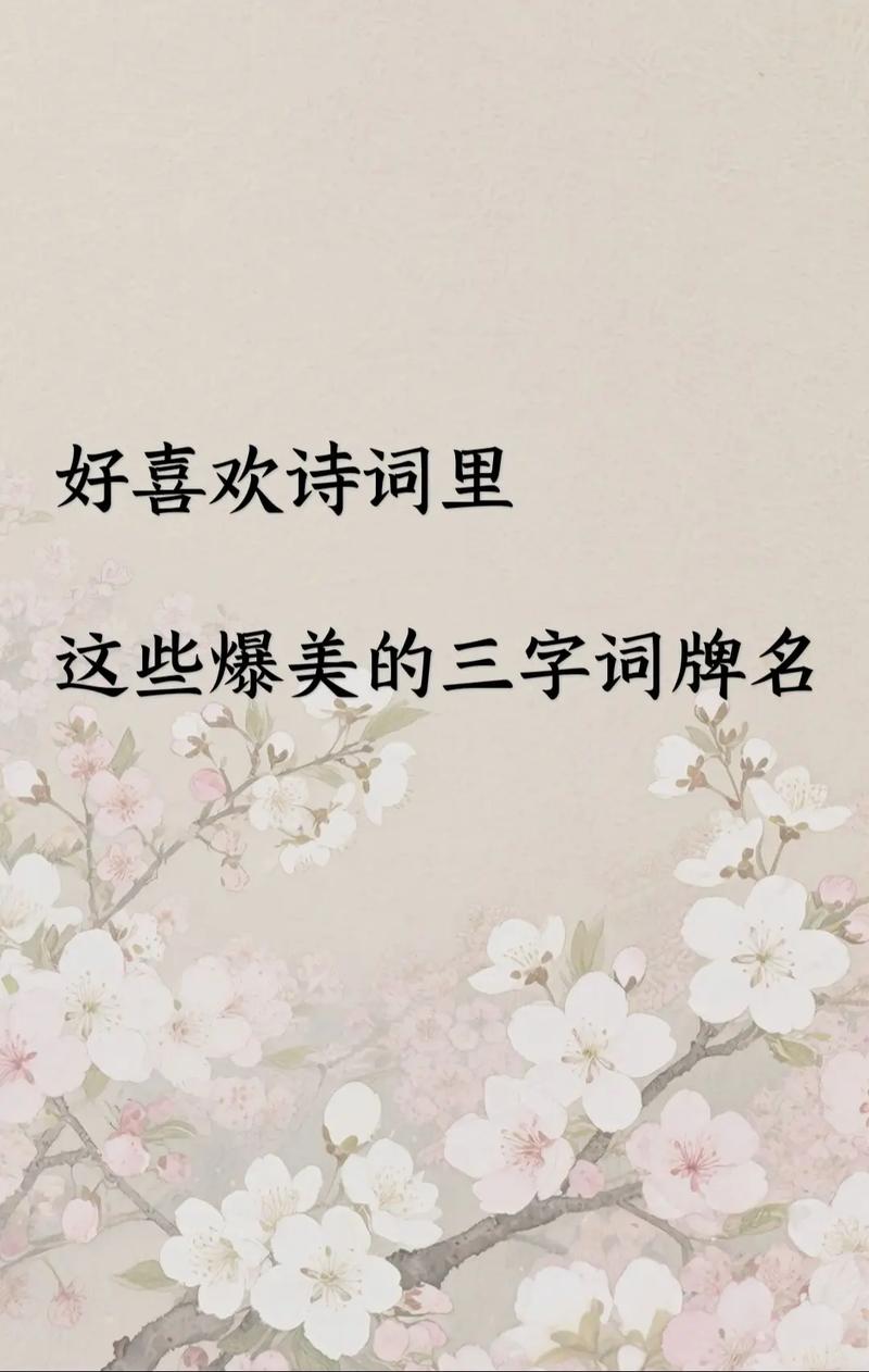 有哪些唯美的三字词牌名可以用来形容诗句的美丽？