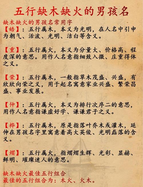 男孩缺木火属性，有没有什么洋气的名字推荐？