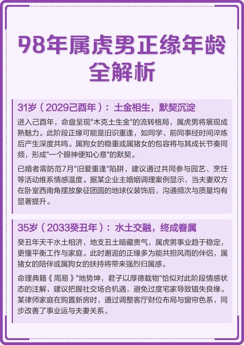 九八年年属虎的人命运如何？