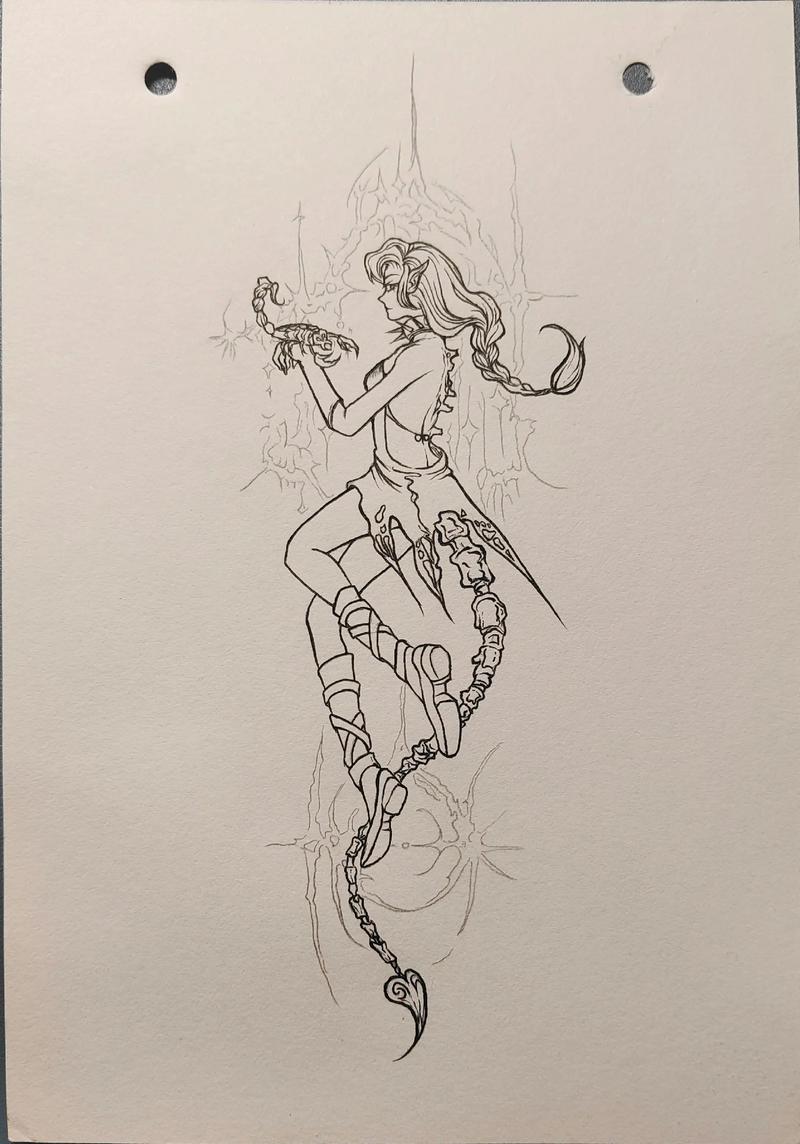 可爱少女天蝎女简笔画，如何画出一个长尾巴的可爱天蝎座形象呢？
