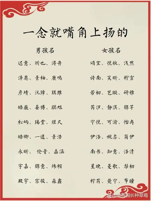 嘴角上扬的寓意美好名字，有没有什么推荐呢？