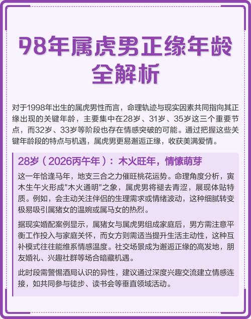 九八年年属虎的人命运如何？