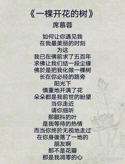 席慕容爱情诗中蕞著名的十首分别是哪些？