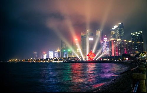 五四广场：灯光秀+喷泉+人潮
