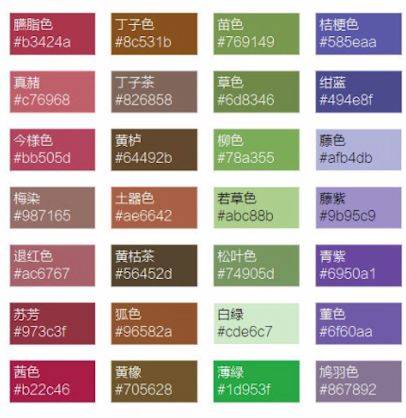 2.1 五行配色大法（随便抄）