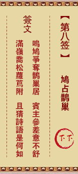 请问灵签第八签是什么意思，能否详细解释一下？