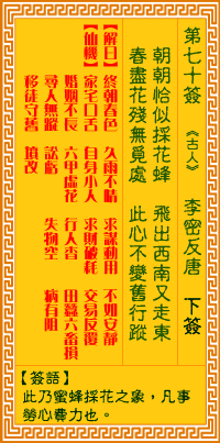 观音灵签解日是什么意思？观音灵签李密反唐解签改写为长尾？