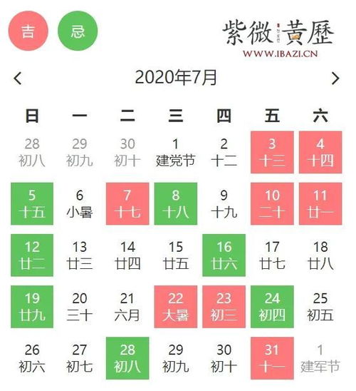7月份哪一天算作好日子，哪天是当月最佳的吉日呢？
