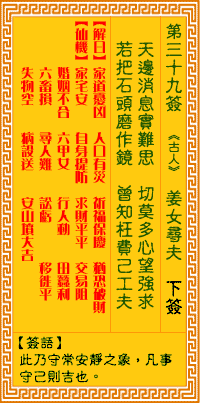 金龟脱壳第二十九签和第三十九签的解签内容分别是什么？