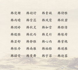 三、韩姓和简单姓宝宝起名提议
