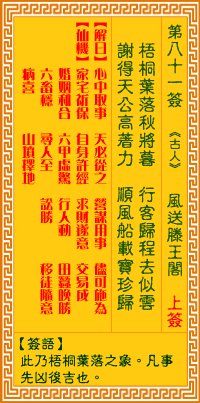 观音灵签第81签姻缘解签和第80签姻缘解签分别是什么？