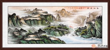 日出东方山水画壁画,日出东方画的风水图