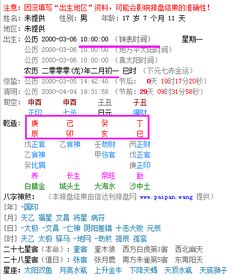 具体年份与八字排盘示例（简简单版）