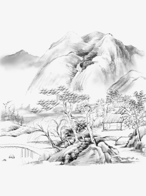 雨林水墨画,雨林古风水墨景点