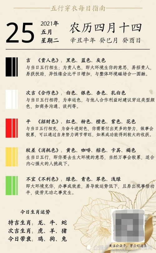 5月初五行穿衣指南，五月二十五日应该穿什么五行颜色的衣服呢？