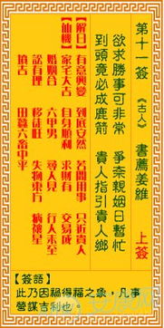 观音灵签第十一签解签详解中，方岩灵签第十一签的具体含义是什么？