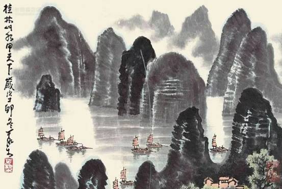 日落西山的画作