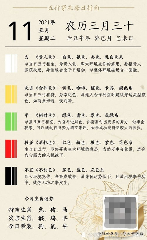 1月5日五行色穿衣搭配和5月11日五行穿衣每日指南分别是什么？