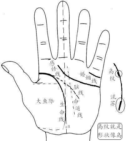 女人手相链纹多，星形纹示意图是什么样子的？