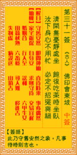 观音灵签第31签求身体，能否改写为身体健康的灵签指引？