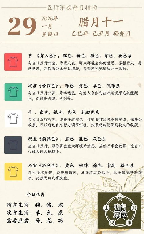 五行穿衣每日指南，今日五行穿衣搭配建议是什么？