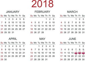 2026年上半年日历，6月具体哪天是星期几？