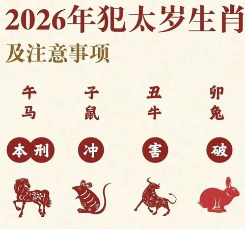 2026年哪些生肖属相会犯太岁？这些生肖的特点是什么？