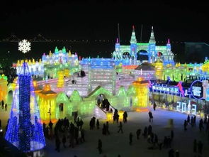 五、  哈尔滨市区——冰雕尾牙盛宴仍未落幕，只是换了一套灯光装置 “春版冰雕”