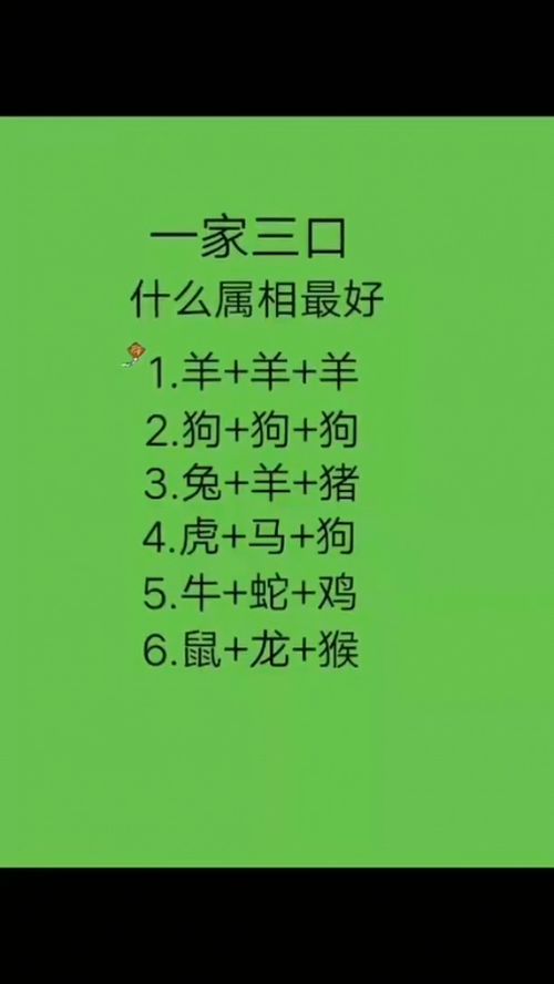一家三口最好生肖分别是哪些，这样三个不同的生肖组合在一起好吗？