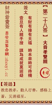 周公灵签第28签和周公解签88签分别是什么意思？