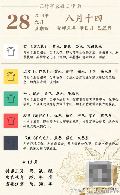 8月28日五行穿衣每日指南如何搭配？